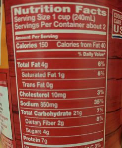 Food label - Campbell's Chunky soup