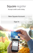 Square Register App Home Screen