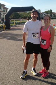 Amanda and Gregg Borodaty finish a 10K