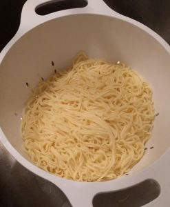 Homemade pasta - cooked and drained