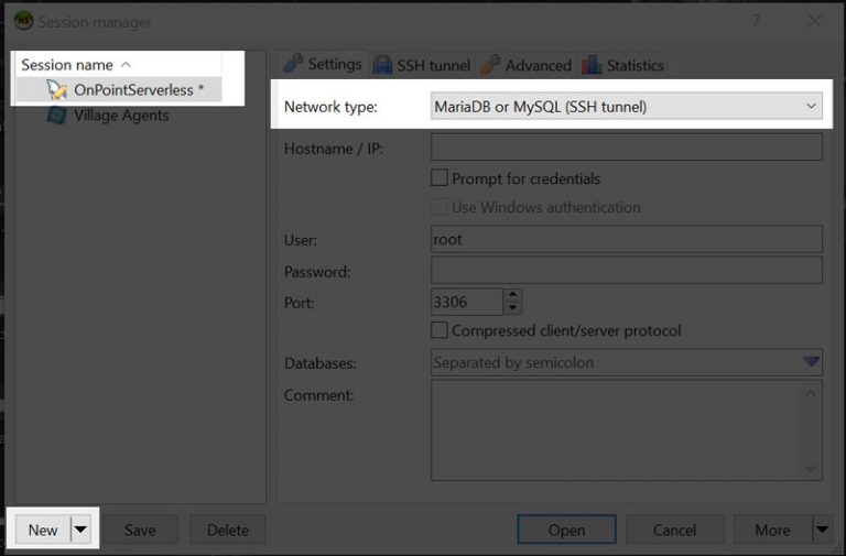 mysql ssh tunnel manager configure