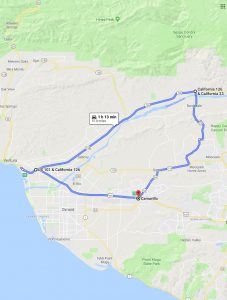 Route map for Freeway and Canyon Driving, Part 2