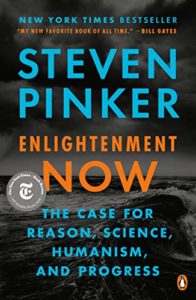 Book cover for Enlightenment Now by Steven Pinker