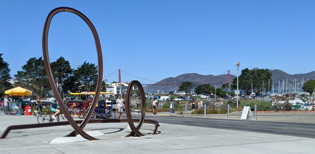 From Fort Mason looking over Marina Park to the Golden Gate Bridge