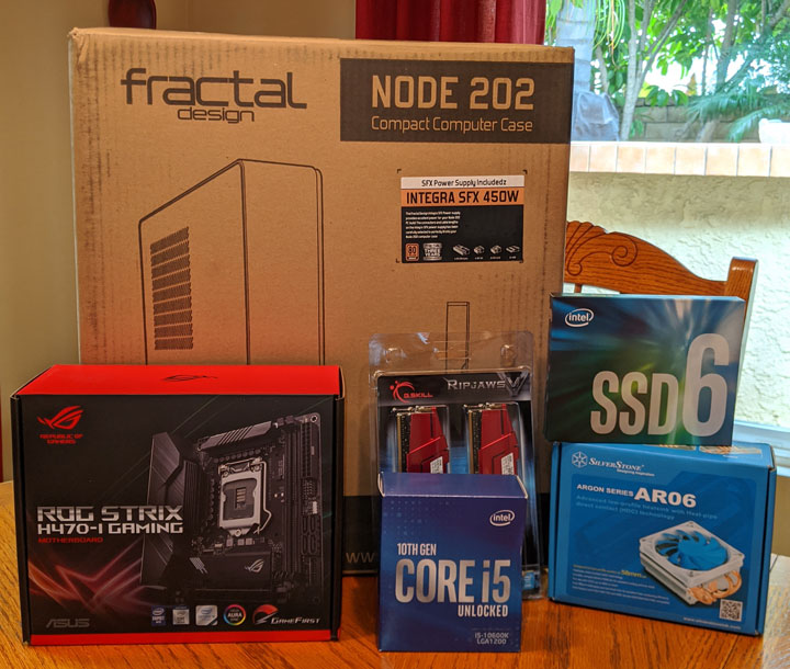 Parts used in mini-ITX PC build