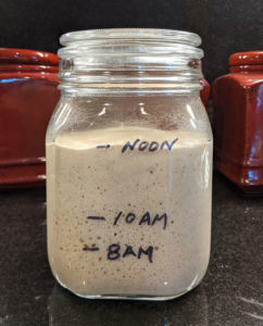 jar of healthy sourdough starter