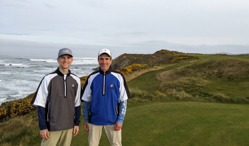 Brad and Gregg Borodaty on the 6th tee at Sheep Ranch Golf Course - Bandone Dunes, OR