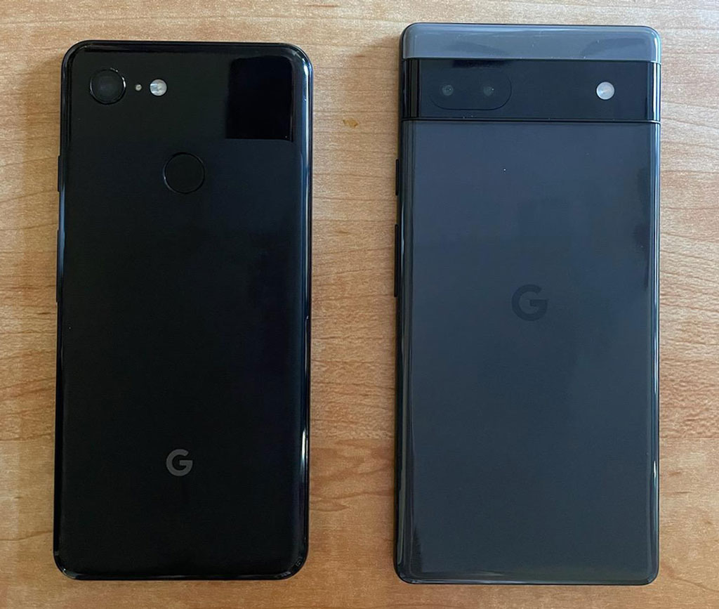 The Pixel 3 and Pixel 6a side-by-side