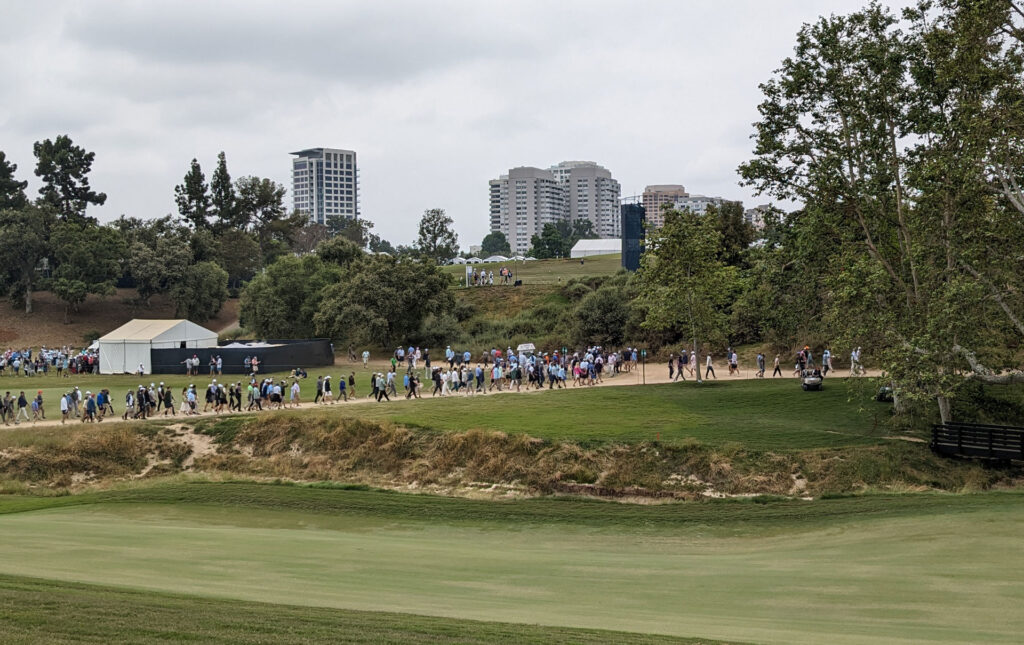 Across the eighth fairway to the twelfth tee at Los Angeles Country Club 