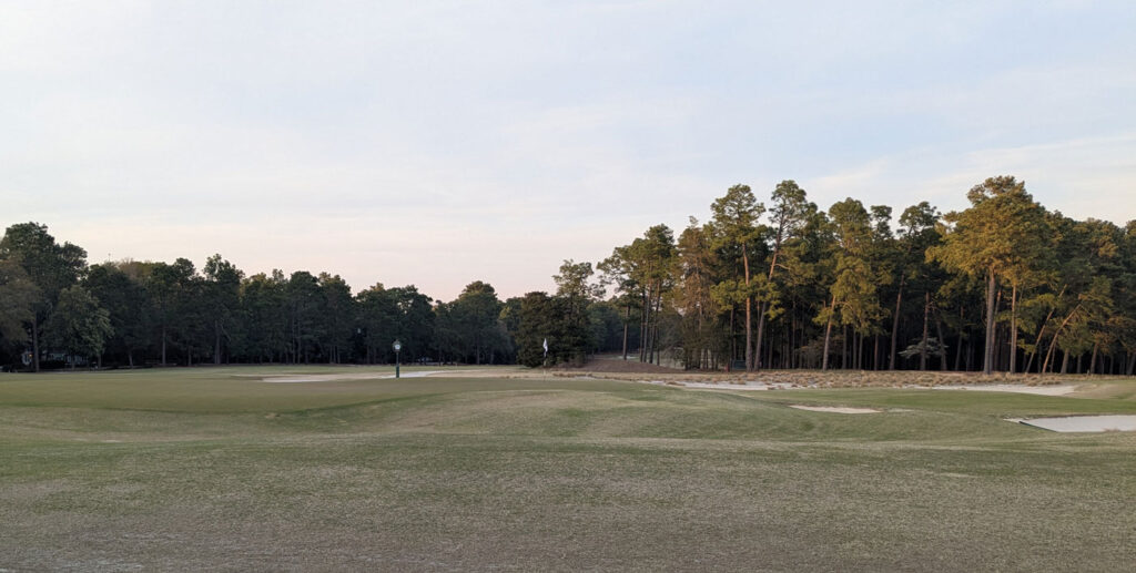 The 18th green on No. 2 at dusk - the site of dramatic US Open finishes The 18th green at Pinehurst